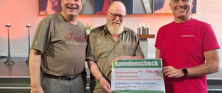 LoChorMotion überreicht Spendenscheck LoChorMotion überreicht Spendenscheck